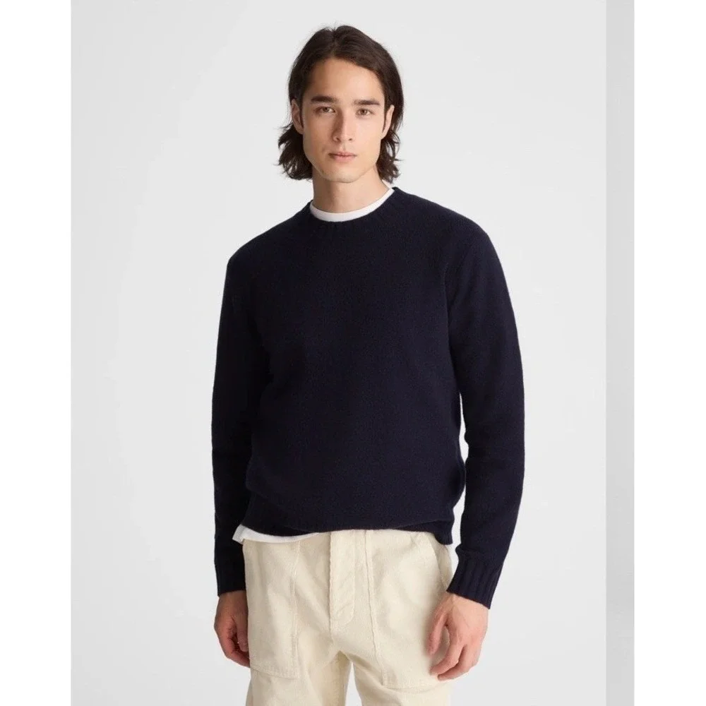 NWT Madewell Crewneck Sweater in Heritage Merino Wool Navy Blue Men's Small